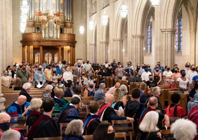 The service included a blessing of incoming students, who stood up in Duke Chapel.